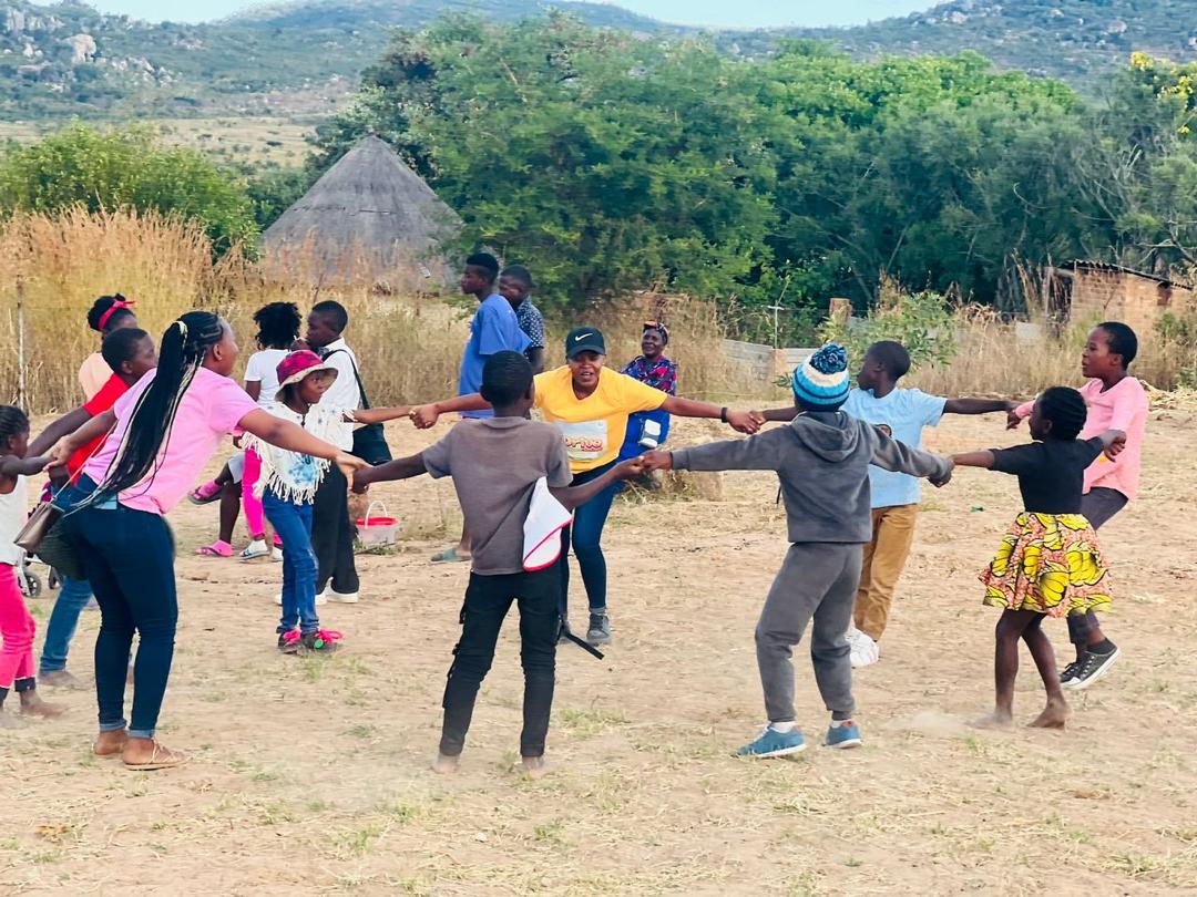 Smiling children in a community setting